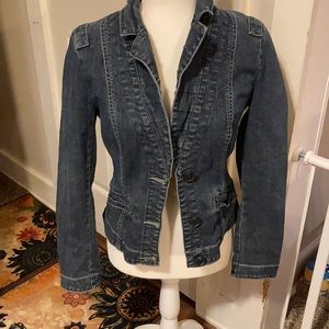 Cabi hand decorated jean jacket size S